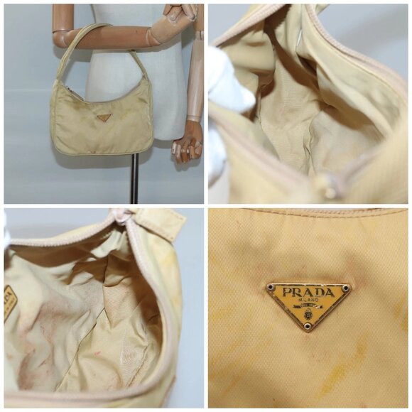 PRADA Accessory Pouch Nylon Beig - Picture 15 of 15